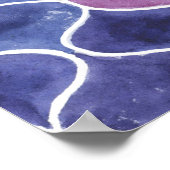 シームレスウォーターカラーバイオレットフローラルパターン ポスター (角)