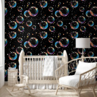 シームレスエレガントかわいいパターンに虹の泡