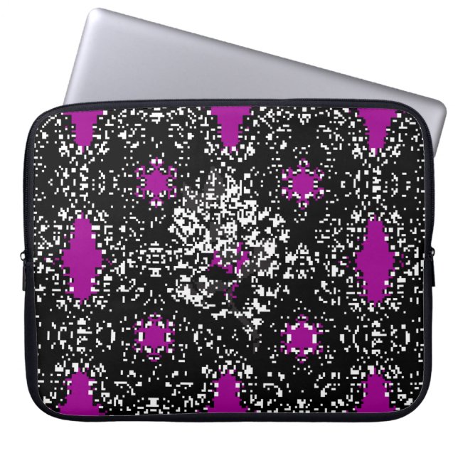 シームレスオリエンタルクラシックホワイトパターン。ヴィンテージ ラップトップスリーブ (正面)