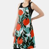 シームレスオレンジフルーツガーデンプリント エプロン (インサイチュ)