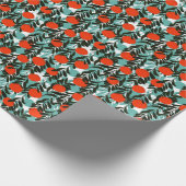 シームレスオレンジフルーツガーデンプリント ラッピングペーパー (角)