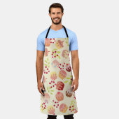 シームレスカップケーキイラストレーション エプロン (着用した状態)