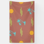 シームレスカラフルな夏のパターン – フローラ-自然 横断幕 (縦)