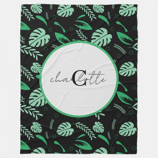 シームレスカラフルな夏のパターン – 名前をカスタムする フリースブランケット (正面)