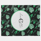 シームレスカラフルな夏のパターン – 名前をカスタムする フリースブランケット (正面(横))