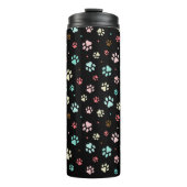 シームレスカラフルな小さな犬の足 タンブラー (正面)