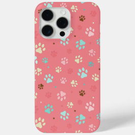 シームレスカラフルな小さな犬の足 iPhone 15 PRO MAXケース
