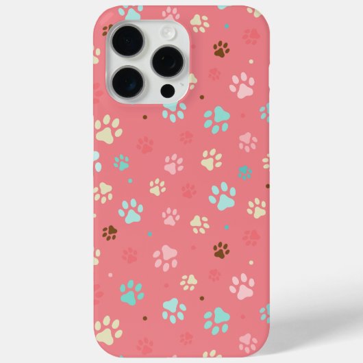 シームレスカラフルな小さな犬の足 Case-Mate iPhoneケース (裏面)