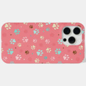 シームレスカラフルな小さな犬の足 Case-Mate iPhoneケース (裏面 (横))