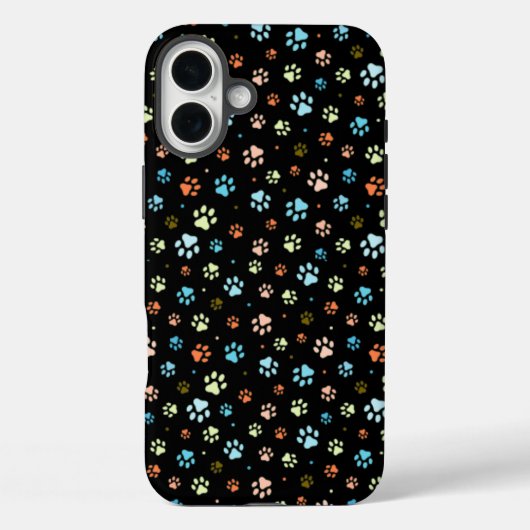 シームレスカラフルな小さな犬の足 Case-Mate iPhoneケース (裏面)