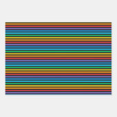 シームレスカラフルレインボーストライプパターン ラッピングペーパーシート (正面3)