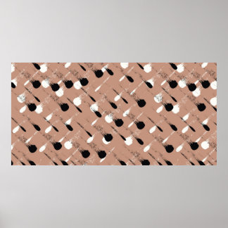 シームレスカラフル水色パターン ポスター