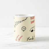 シームレスカースケッチ:キッズベッドシート コーヒーマグカップ (中央)