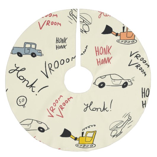 シームレスカースケッチ：キッズベッドシート ブラッシュドポリエステルツリースカート (正面)