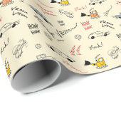 シームレスカースケッチ：キッズベッドシート ラッピングペーパー (ロールコーナー)