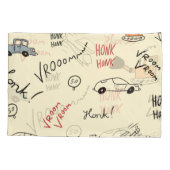 シームレスカースケッチ：キッズベッドシート 枕カバー (裏面)