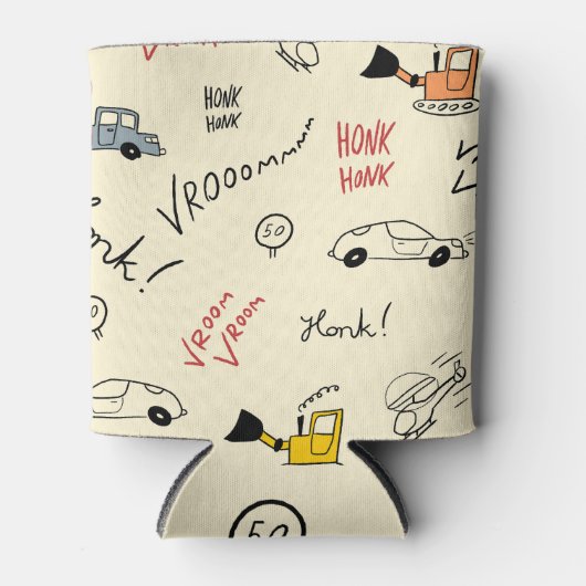 シームレスカースケッチ：キッズベッドシート 缶クーラー (正面)