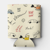 シームレスカースケッチ：キッズベッドシート 缶クーラー (裏面)