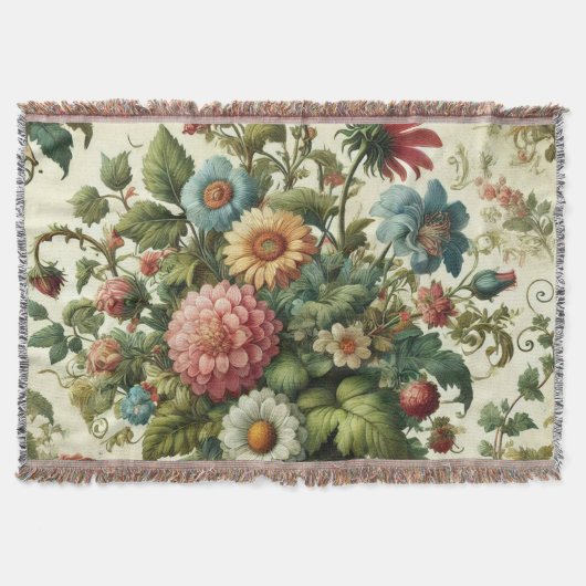 シームレスガーデンデザイン スローブランケット (正面)