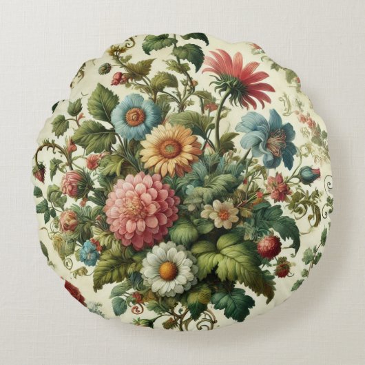 シームレスガーデンデザイン ラウンドクッション (正面)