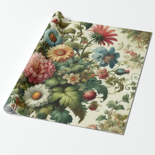 シームレスガーデンデザイン ラッピングペーパー (アンロールド)