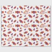 シームレスキャンディホワイトハロウィーンラッピング紙 ラッピングペーパー (フラット)