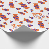 シームレスキャンディホワイトハロウィーンラッピング紙 ラッピングペーパー (角)