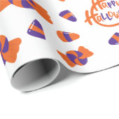 シームレスキャンディホワイトハロウィーンラッピング紙 ラッピングペーパー (ロールコーナー)