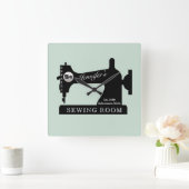 シームレスキルター裁縫ギフト裁縫機 スクエア壁時計 (ホーム)