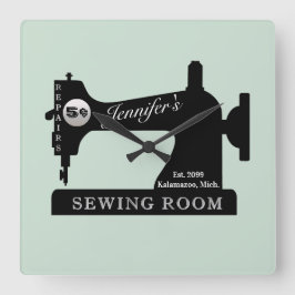 シームレスキルター裁縫ギフト裁縫機 スクエア壁時計