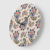 シームレスクラシックなペイズリーパターンデザイン。 ラージ壁時計 (傾斜)