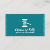 シームレスクラフタードレスメーカー裁縫プレーンティール(緑がかった色) 名刺 (正面)