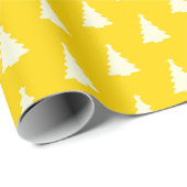 シームレスクリスマスツリーオンイエローラッピング紙 ラッピングペーパー (ロールコーナー)