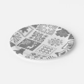 シームレスクリスマスパッチワーク雪片t ペーパープレート (アングル)