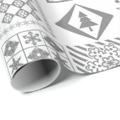 シームレスクリスマスパッチワーク雪片t ラッピングペーパー (ロールコーナー)