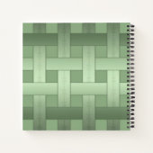 シームレスグリーンストライプのシルクのモダン裏模様 ノートブック (裏面)