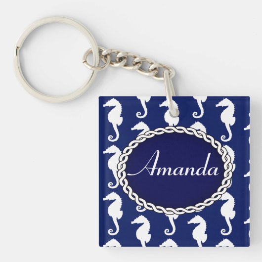 シームレスシーホース模様 キーホルダー (正面)