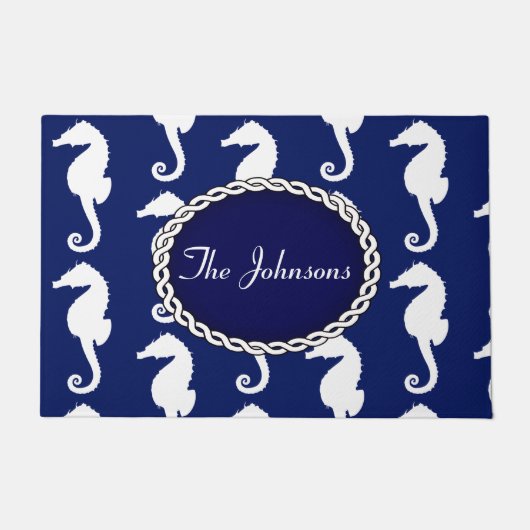 シームレスシーホース模様 ドアマット (正面)