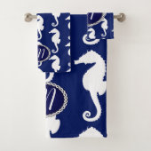 シームレスシーホース模様 バスタオルセット (インサイチュ)