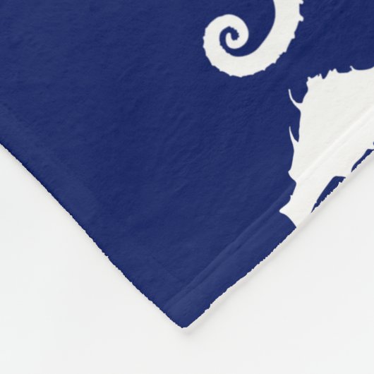 シームレスシーホース模様 フリースブランケット (角)