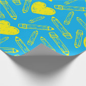 シームレススクールハート鉛筆ラッピング紙ラブ ラッピングペーパー (角)