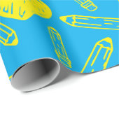 シームレススクールハート鉛筆ラッピング紙ラブ ラッピングペーパー (ロールコーナー)