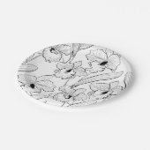 シームレススケッチオーキッドカトレヤの花トロピカル ペーパープレート (アングル)