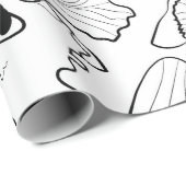 シームレススケッチオーキッドカトレヤの花トロピカル ラッピングペーパー (ロールコーナー)