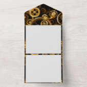 シームレススチームパンクブラスギア オールインワン招待状 (内側)