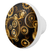 シームレススチームパンクブラスギア セラミックノブ (右)