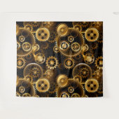 シームレススチームパンクブラスギア タペストリー (正面(横))