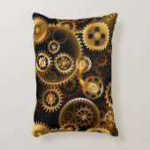 シームレススチームパンク真鍮ギア アクセントクッション (正面(垂直))