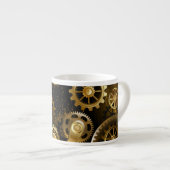 シームレススチームパンク真鍮ギア エスプレッソカップ (正面右)