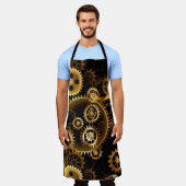 シームレススチームパンク真鍮ギア エプロン (着用した状態)